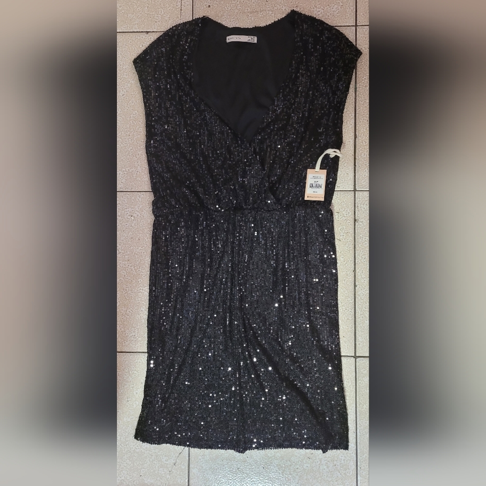 Black Tape - Elegant Black Sequin Dress Size S